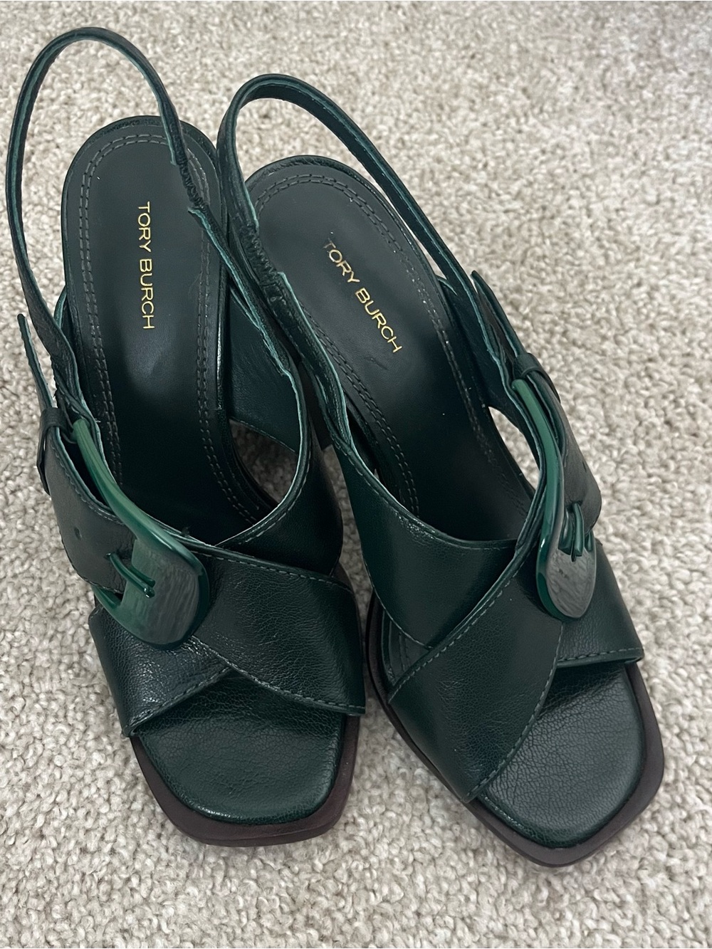 Tory Burch Banana Heel Sandal Green - Picture 4 of 8